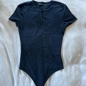 Abercrombie Navy Short Sleeve Bodysuit